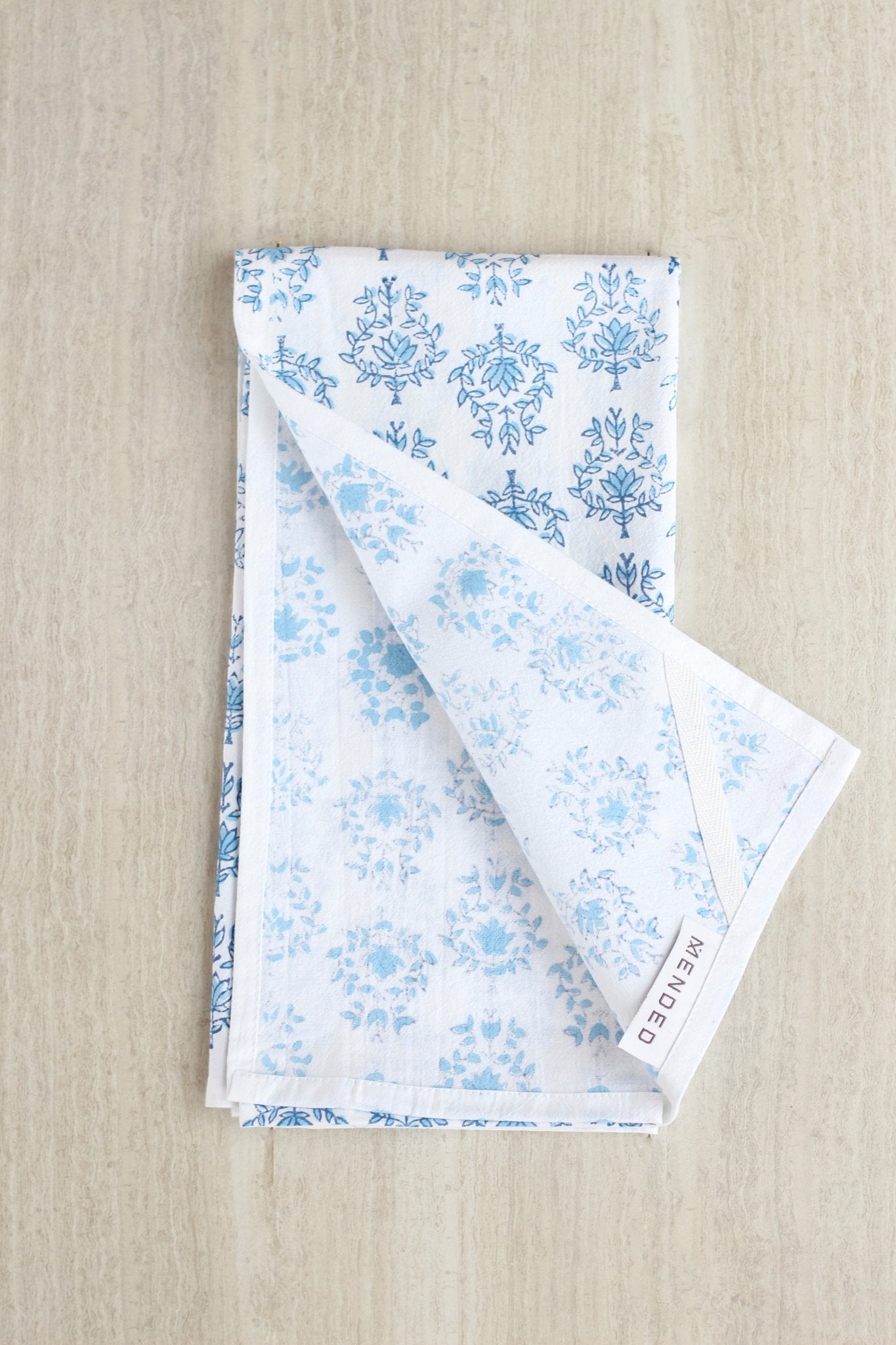 Tea Towel - Lotus, Navy & Uniform Blue