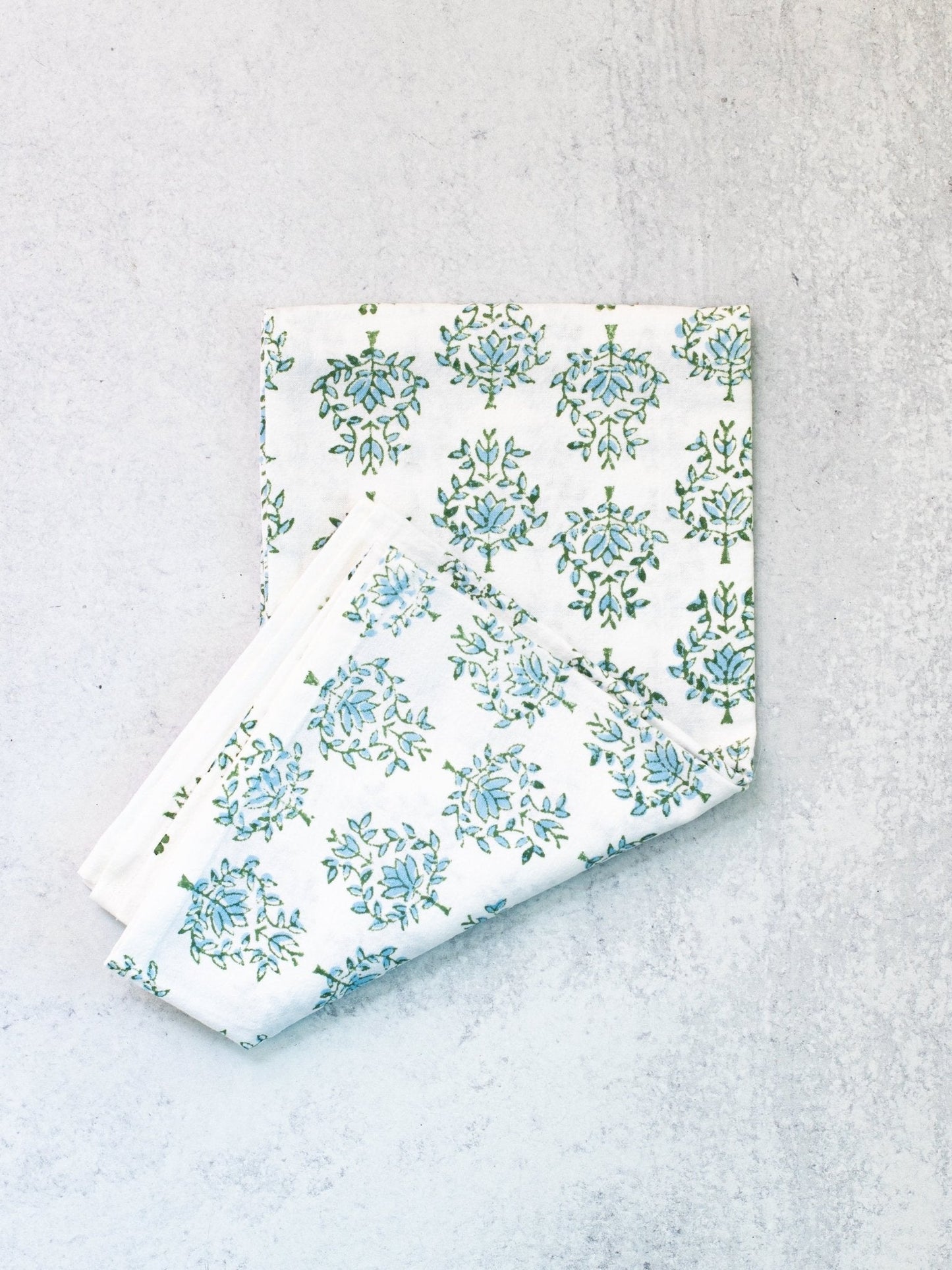 Tea Towel - Lotus, Sage & Uniform Blue