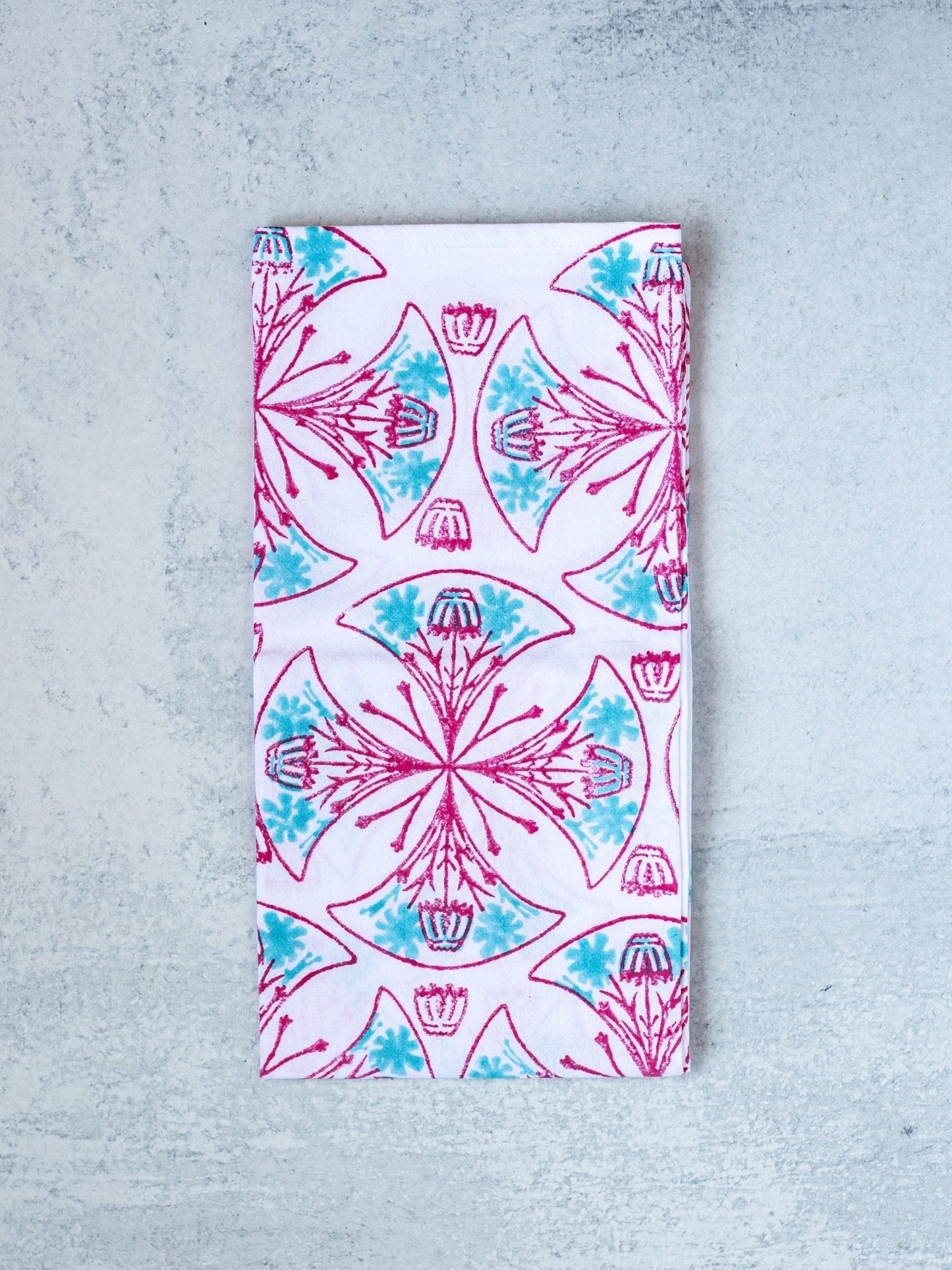 Tea Towel - Mosaic, Pink & Saltwater