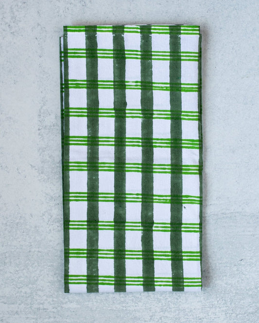 Tea Towel - Plaid, Sage & Vine