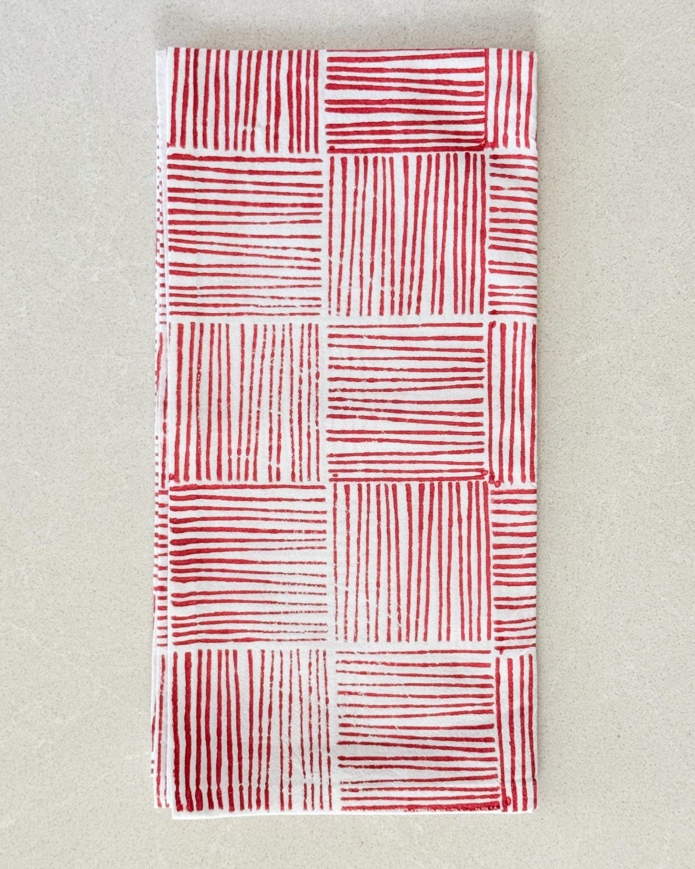 Tea Towel - Stripe, Red