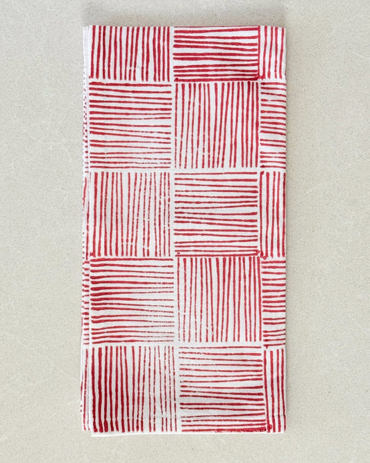 Tea Towel - Stripe, Red