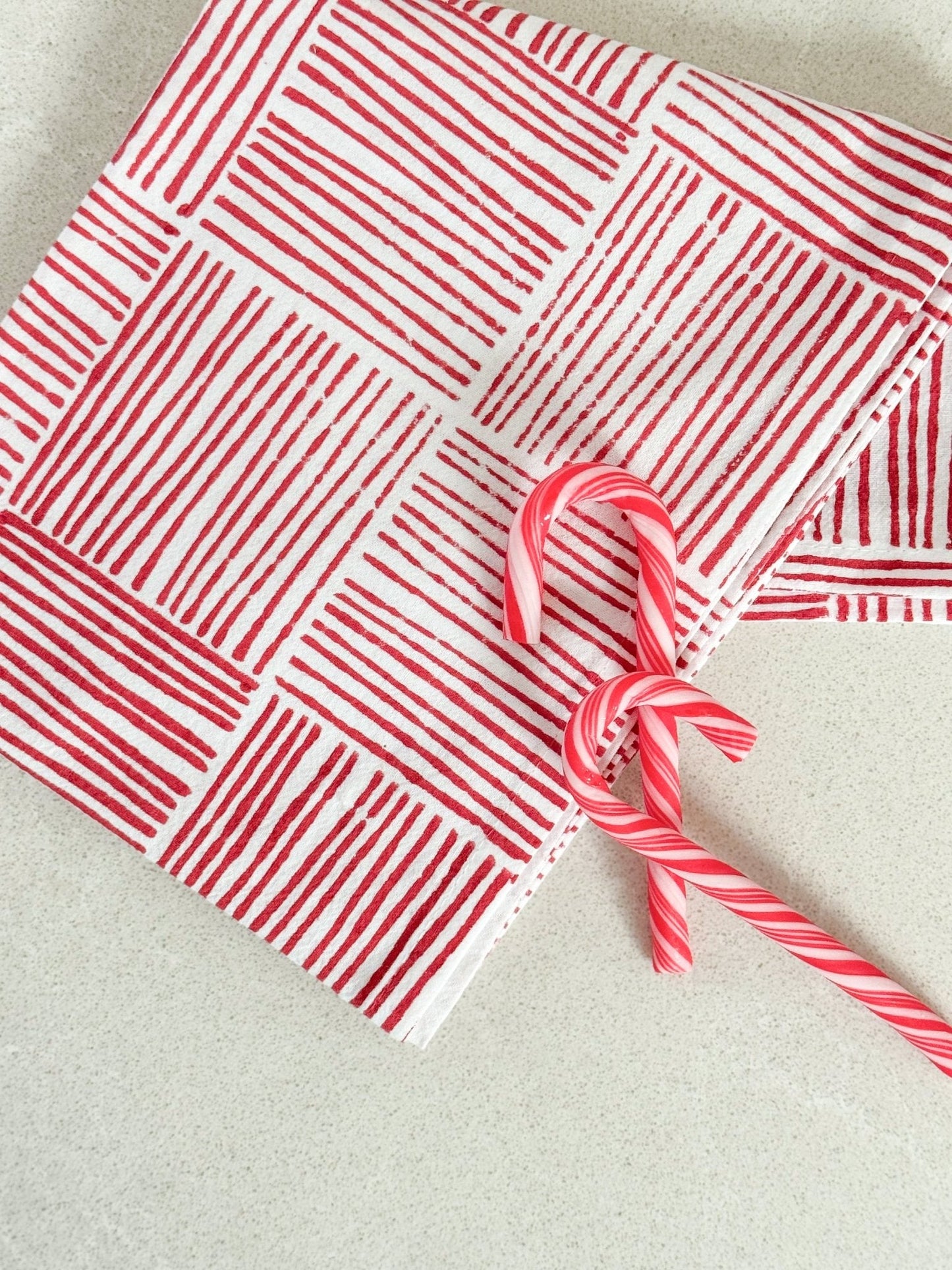Tea Towel - Stripe, Red