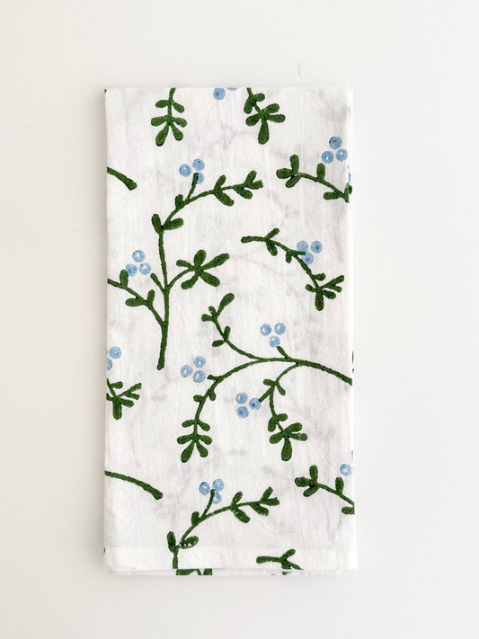 Tea Towel - Winterberry, Sage & Uniform Blue