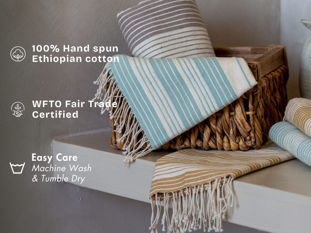 Teka Handwoven Ethiopian Cotton Hand Towel