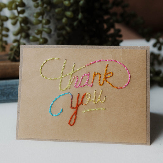 Thank You Script Greeting Cards - Set of 4 Assorted