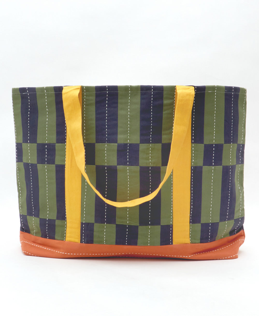 Tile Canvas Tote Bag - Navy