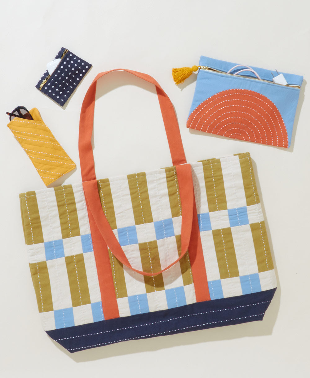 Tile Canvas Tote Bag - Bone