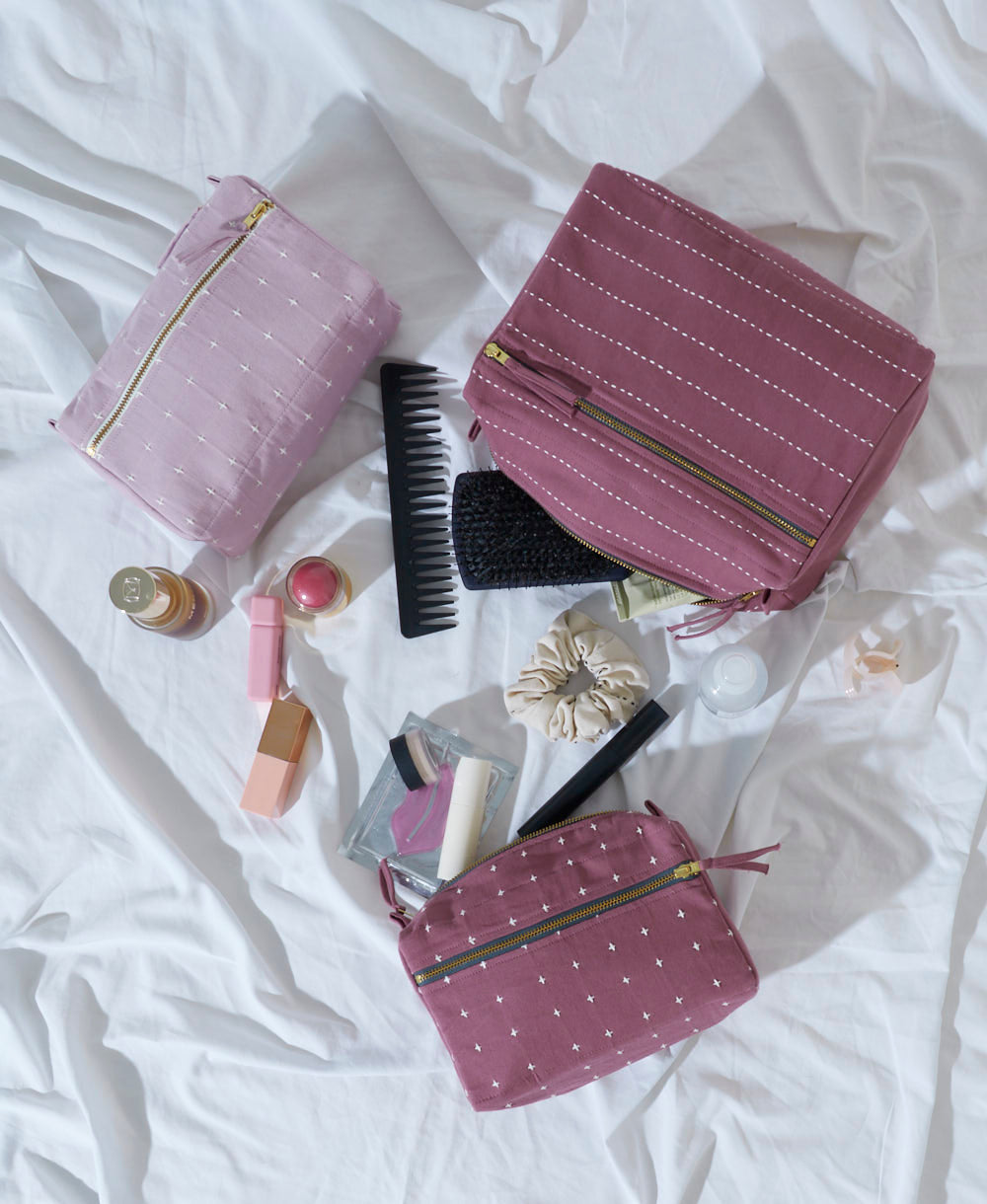 Pin-Stitch Large Toiletry Bag