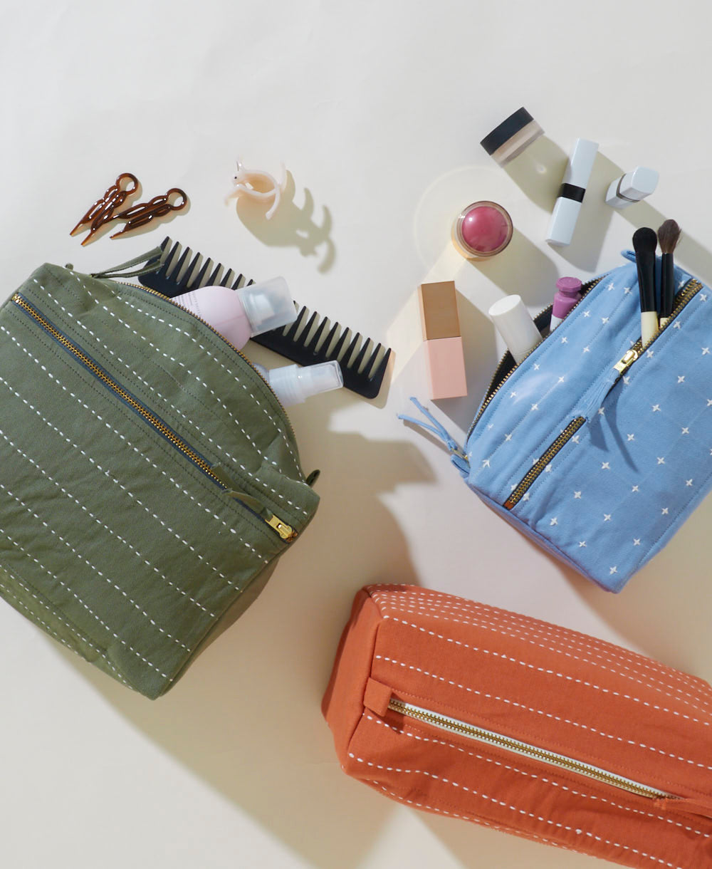 Pin-Stitch Large Toiletry Bag