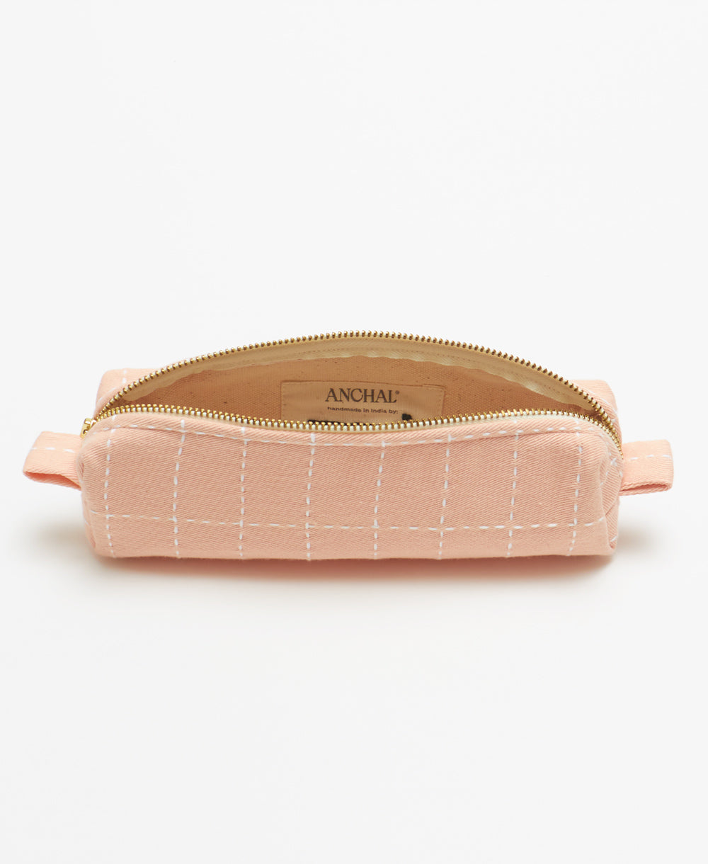 Grid-Stitch Small Toiletry Bag