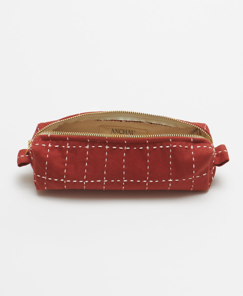 Grid-Stitch Small Toiletry Bag