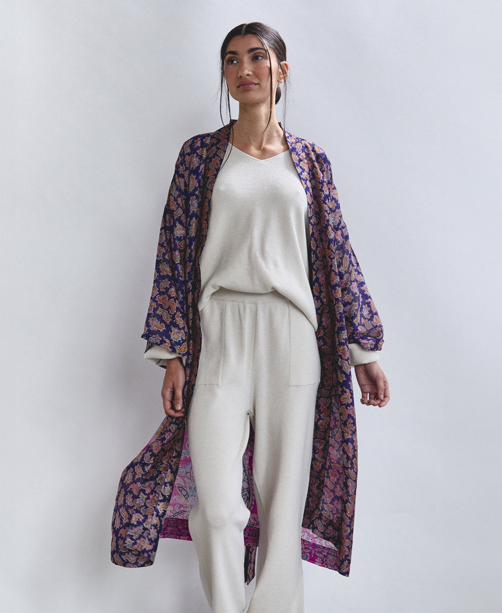 Vintage Silk Robe - L- No. 250621