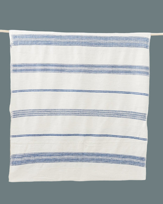 Aden Fabric Yardage - Natural with Blue
