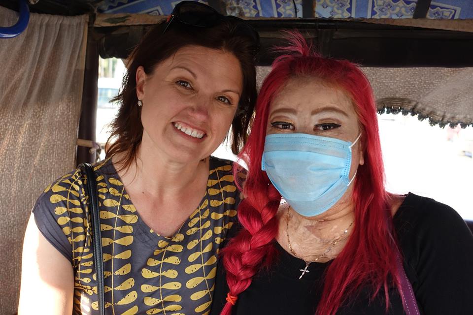 Founder Gretchen with Ya, Artisan in Cambodia