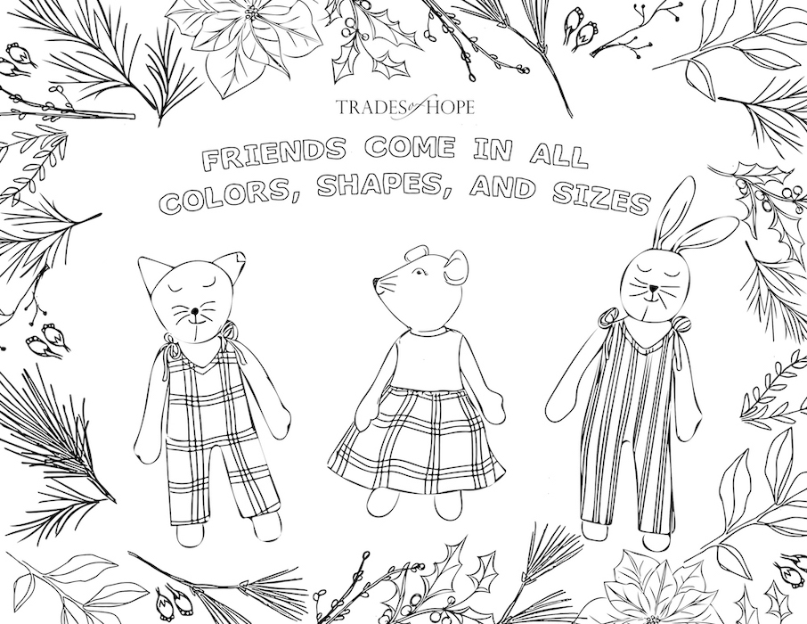 Downloadable Woodland Friends Coloring Page