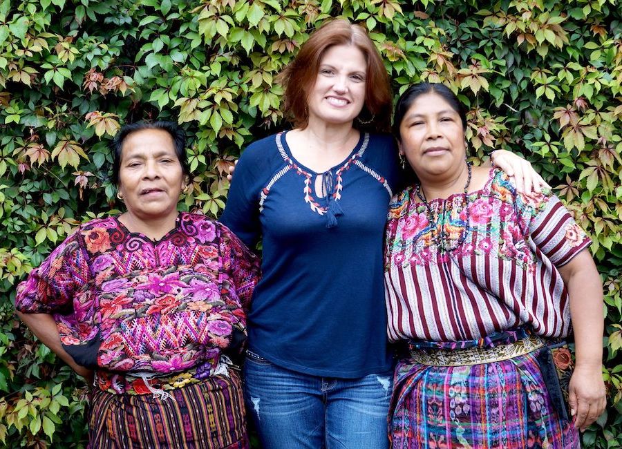 Rosa and Martha, Huipil Artisans in Guatemala with Founder Gretchen