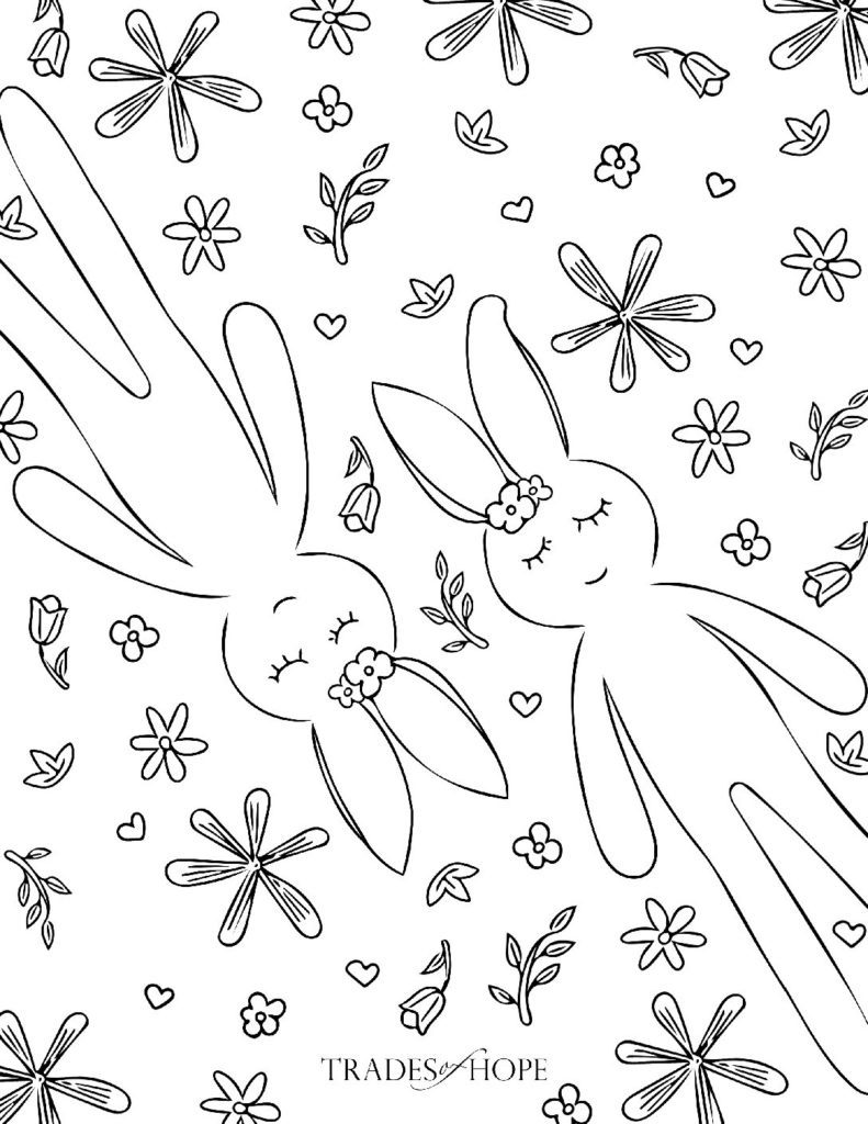 FREE Bunny Coloring Page 2
