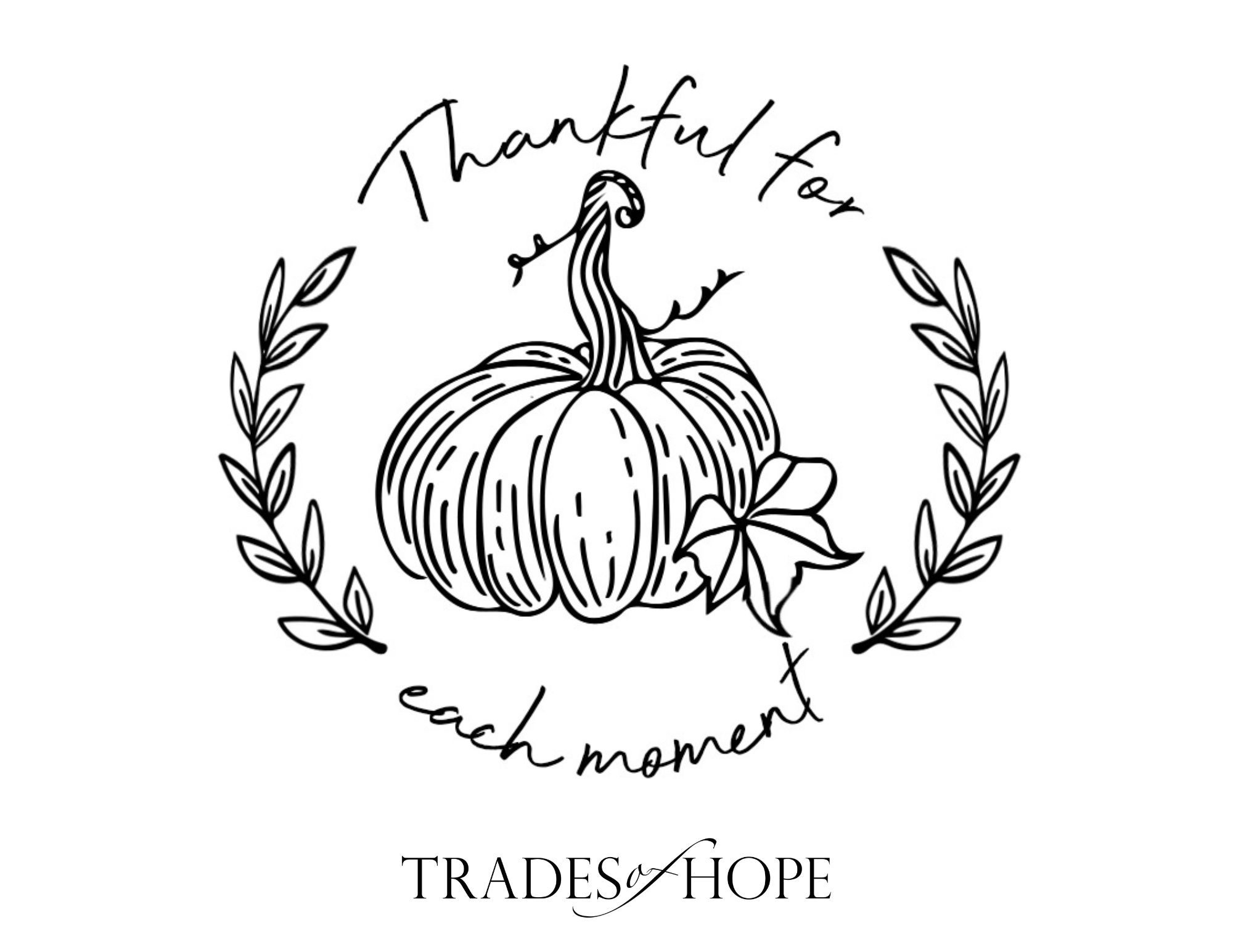 Thankful for Each Moment FREE Downloadable Coloring Page